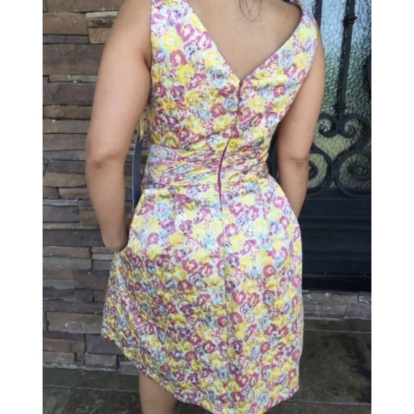 NWT ZAC POSEN Floral Brocade Bow Sleeveless Dress - Picture 6 of 8